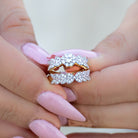 0.70 Ct Natural Diamond Athena Ring Set - Helodia Jewelry