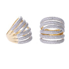 2.96 Ct Natural Multi-Band Pavé Diamond Ring - Helodia Jewelry