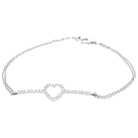 0.35 Ct Natural Diamond Heart Chain Bracelet - Helodia Jewelry