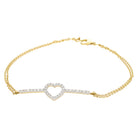 0.35 Ct Natural Diamond Heart Chain Bracelet - Helodia Jewelry