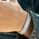 27.85 Ct Lab Grown Baguette Diamond Tennis Bracelet - Helodia Jewelry