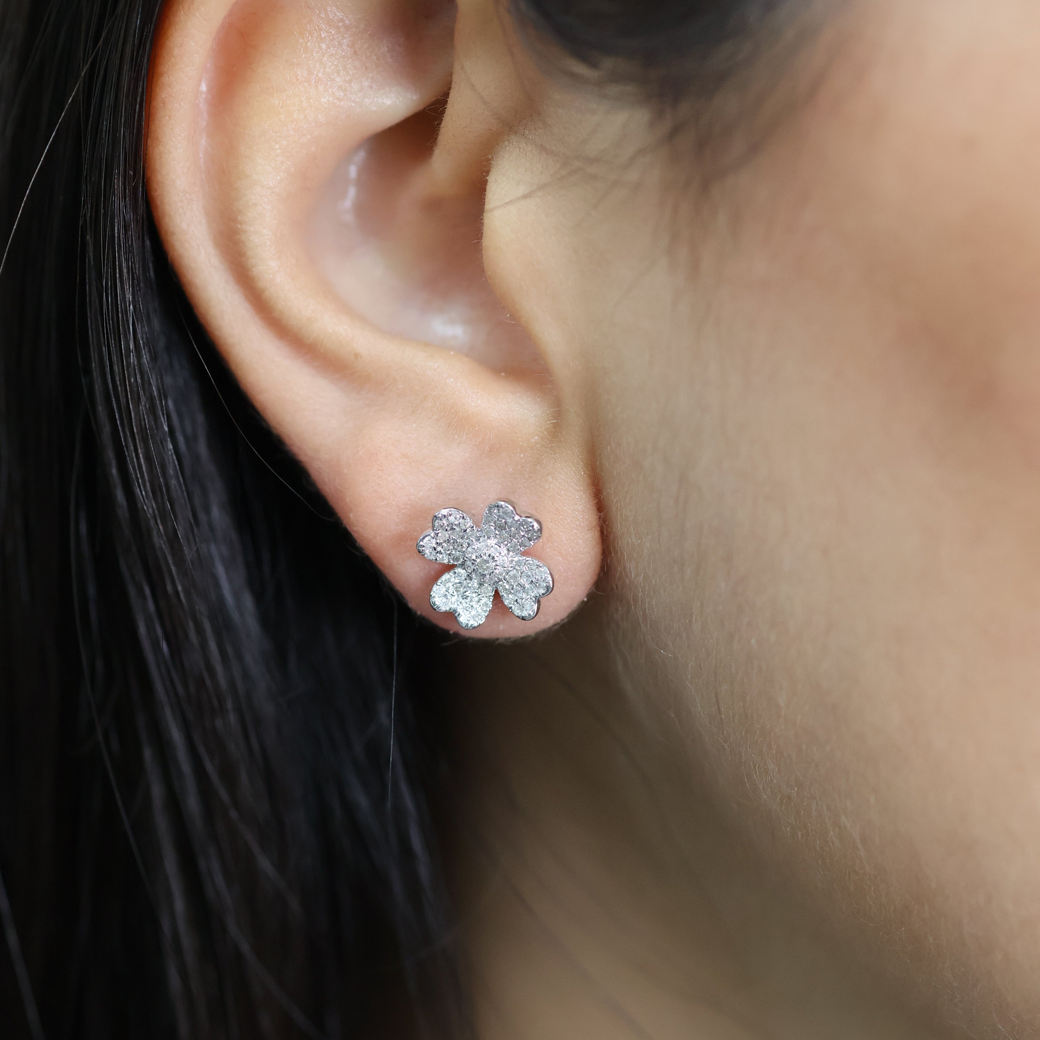 0.48 Ct Natural Diamond Melanie Stud Earrings - Helodia Jewelry