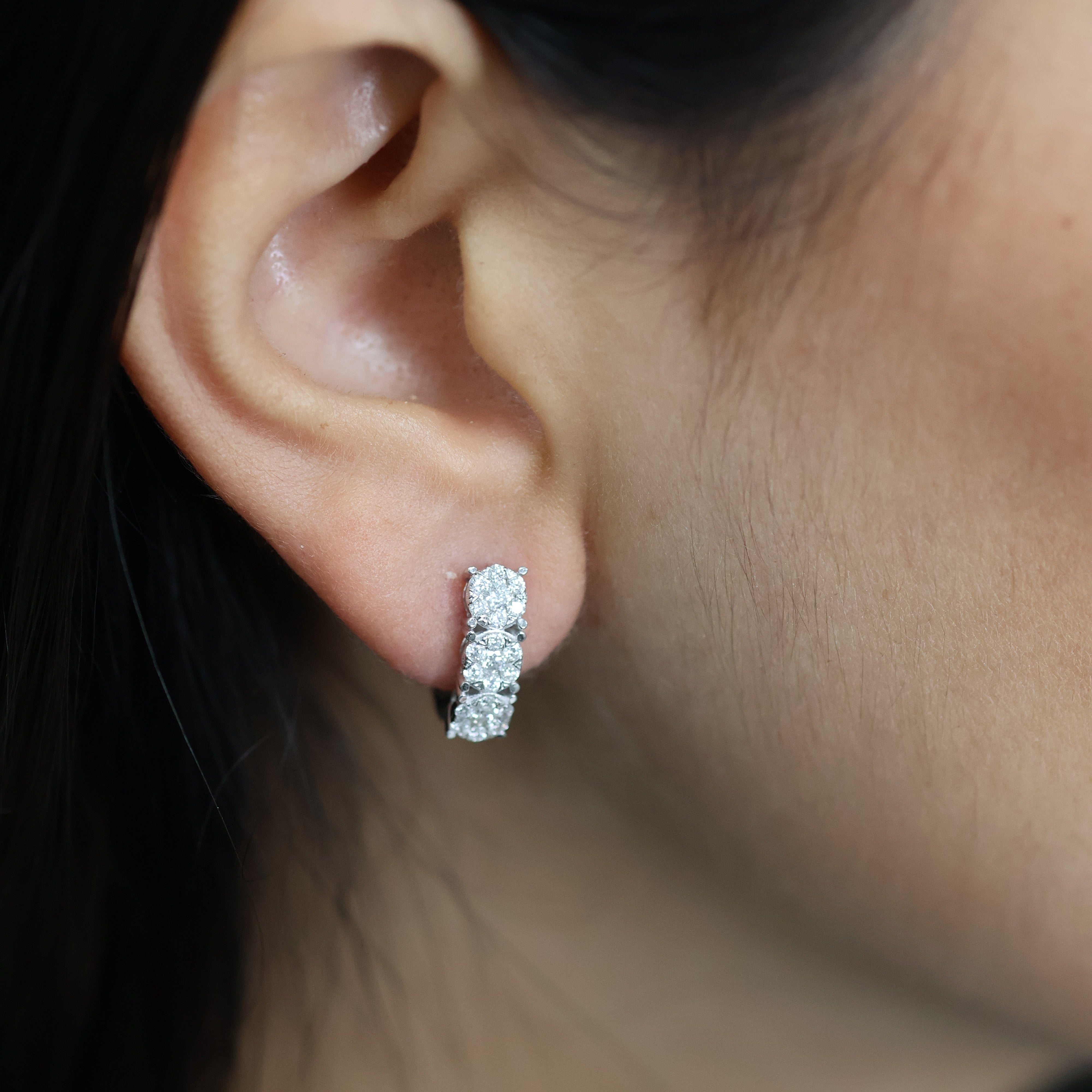 0.65 Ct Natural Diamond Shelly Earrings - Helodia Jewelry