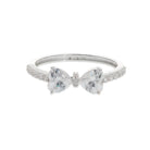 1.20 Ct Lab Grown Heart Cut Pavé Diamond Bow Tie Ring - Helodia Jewelry