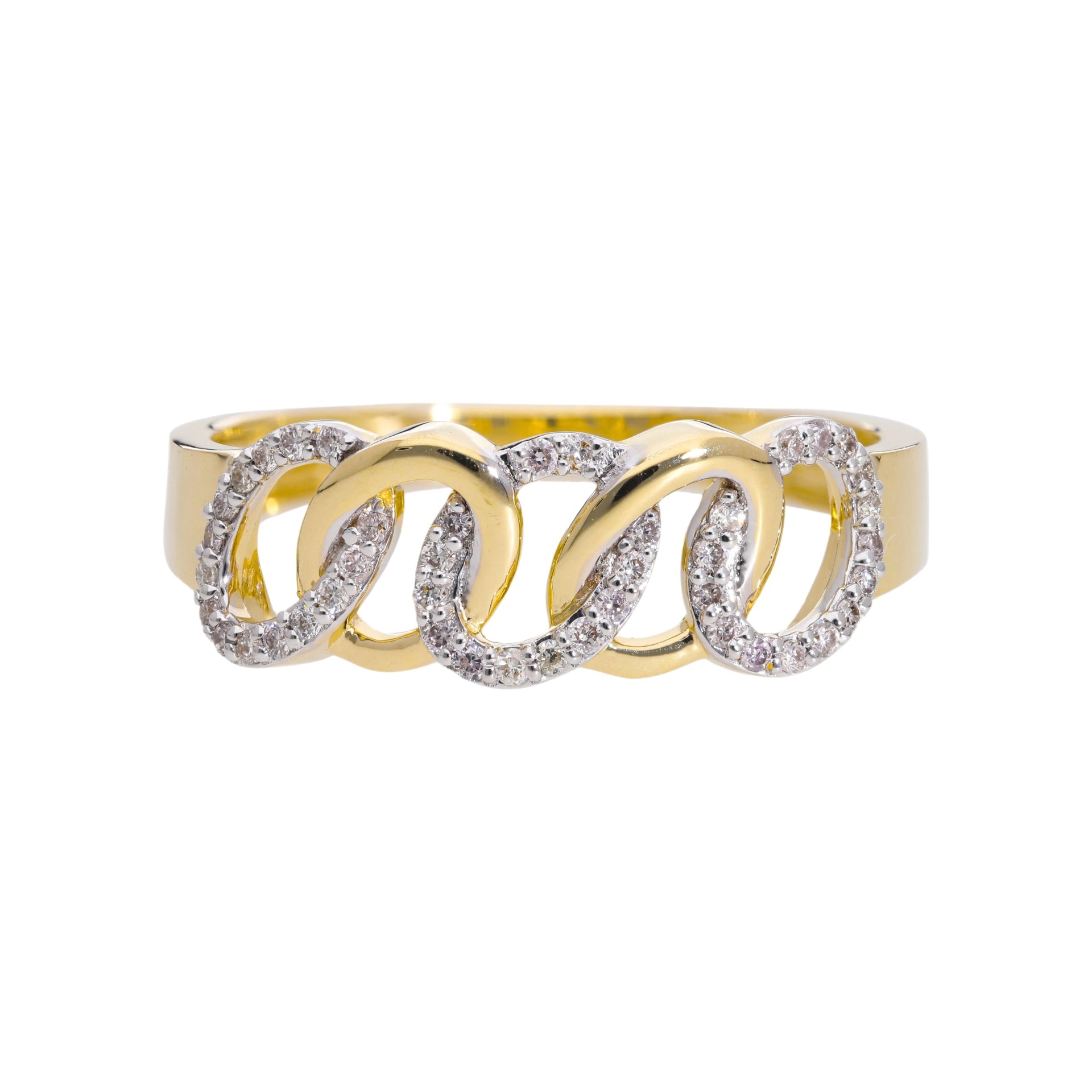 0.17 Ct Natural Diamond Five Loops Ring - Helodia Jewelry