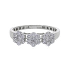 0.66 Ct Natural Diamond Three Flowers Ring - Helodia Jewelry