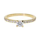 0.50 Ct Classic Natural Brilliant Cut Pavé Diamond Engagement Ring - Helodia Jewelry