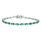 5 Ct Natural Diamond & Oval Cut Lab Emerald Stones Tennis Bracelet - Helodia Jewelry