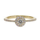 0.48 Ct Brilliant Cut Natural Diamond Halo Engagement Ring - Helodia Jewelry