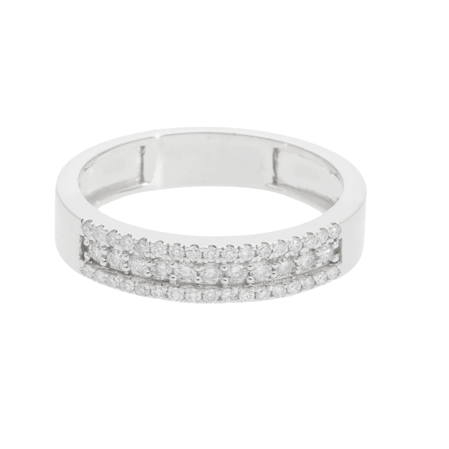 0.30 Ct Natural Pavé Diamond Eternity Ring - Helodia Jewelry