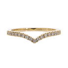 0.42 Ct Natural Pavé Diamond V Shaped Eternity Ring - Helodia Jewelry