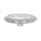 1.22 Ct Natural Brilliant Cut Diamond with Pavé Side Stones Engagement Ring - Helodia Jewelry
