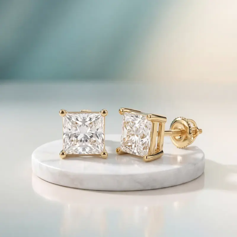 Pear Lab-Grown Diamond Earrings, 4.00 ct total — 14K yellow gold