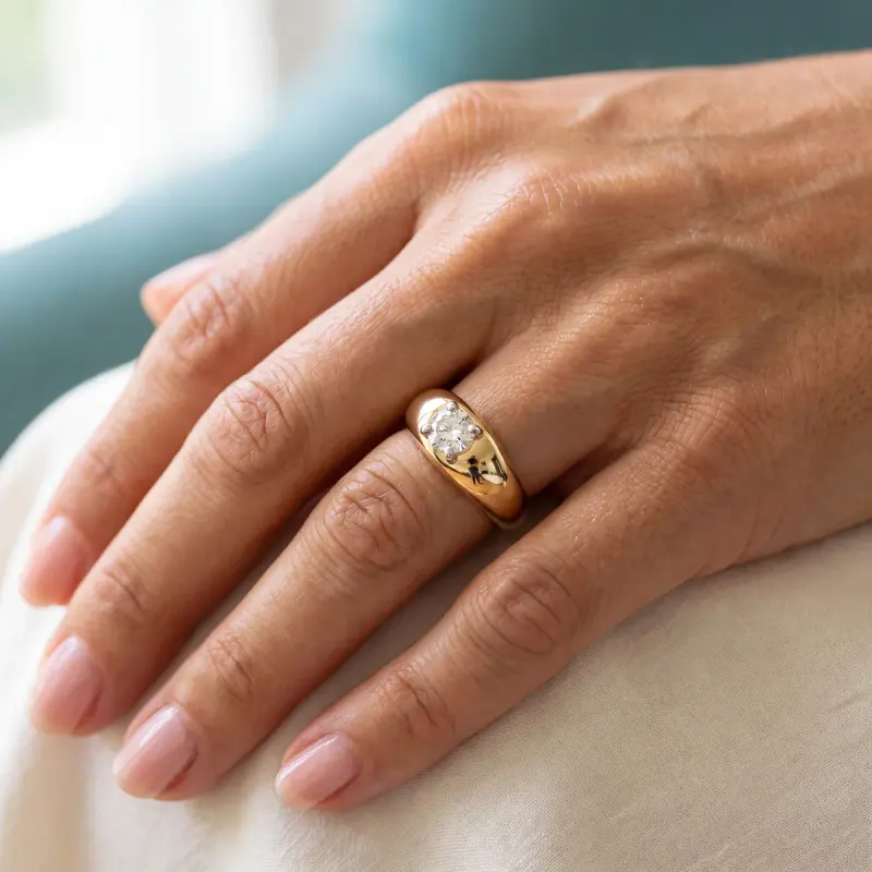 Round Lab-Grown Diamond Solitaire Ring, 1.35 ct — 14K yellow gold