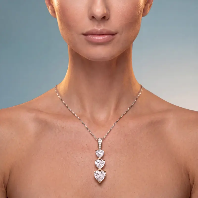 Heart Lab-Grown Diamond Pendant, 2.00 ct — 14K white gold