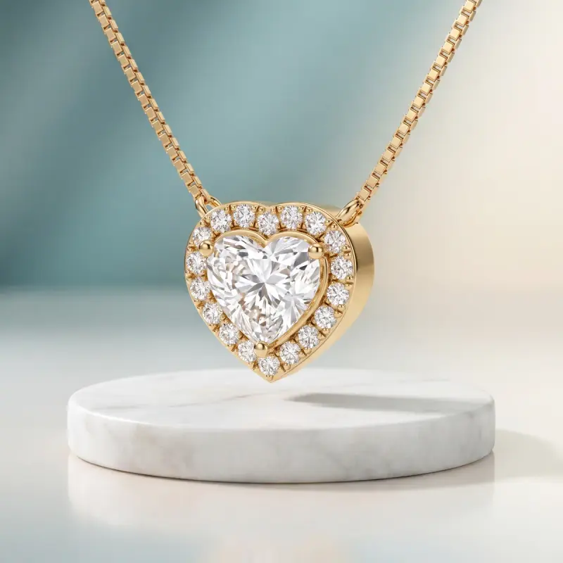 Heart Lab-Grown Diamond Pendant, 1.85 ct — 14K yellow gold
