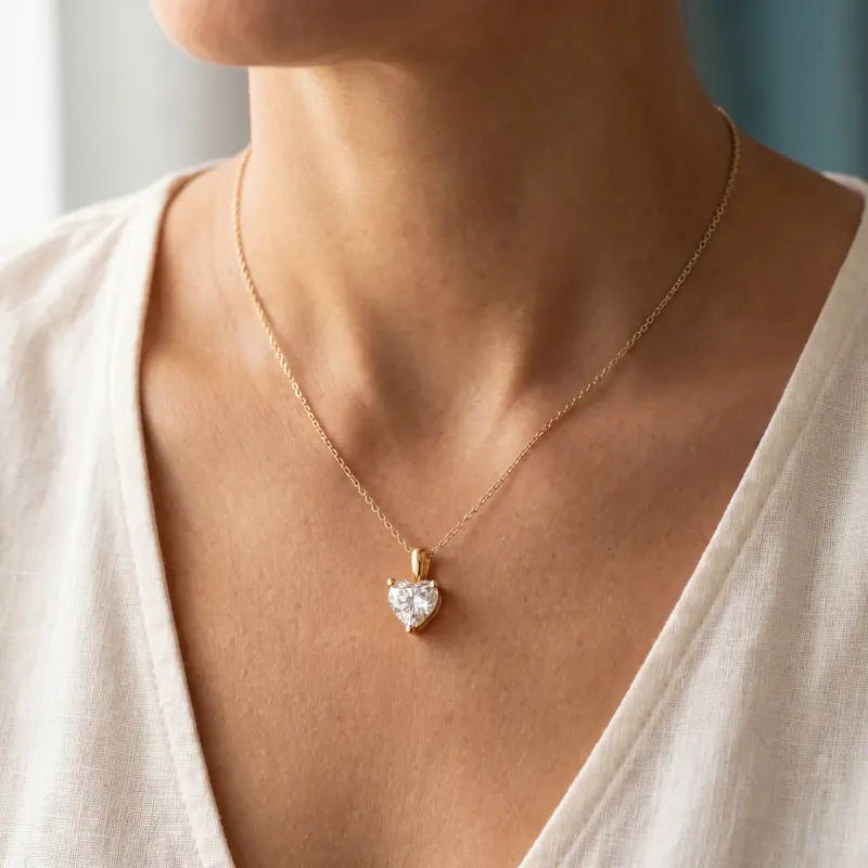 Heart Lab-Grown Diamond Pendant, 2.00 ct — 14K yellow gold