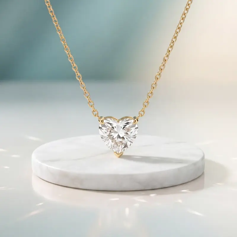 Heart Lab-Grown Diamond Pendant, 1.50 ct — 14K yellow gold