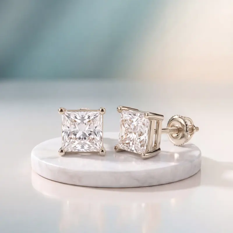 Pear Lab-Grown Diamond Earrings, 4.00 ct total — 14K white gold