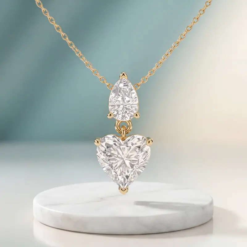 Heart Lab-Grown Diamond Pendant, 2.00 ct — 14K yellow gold