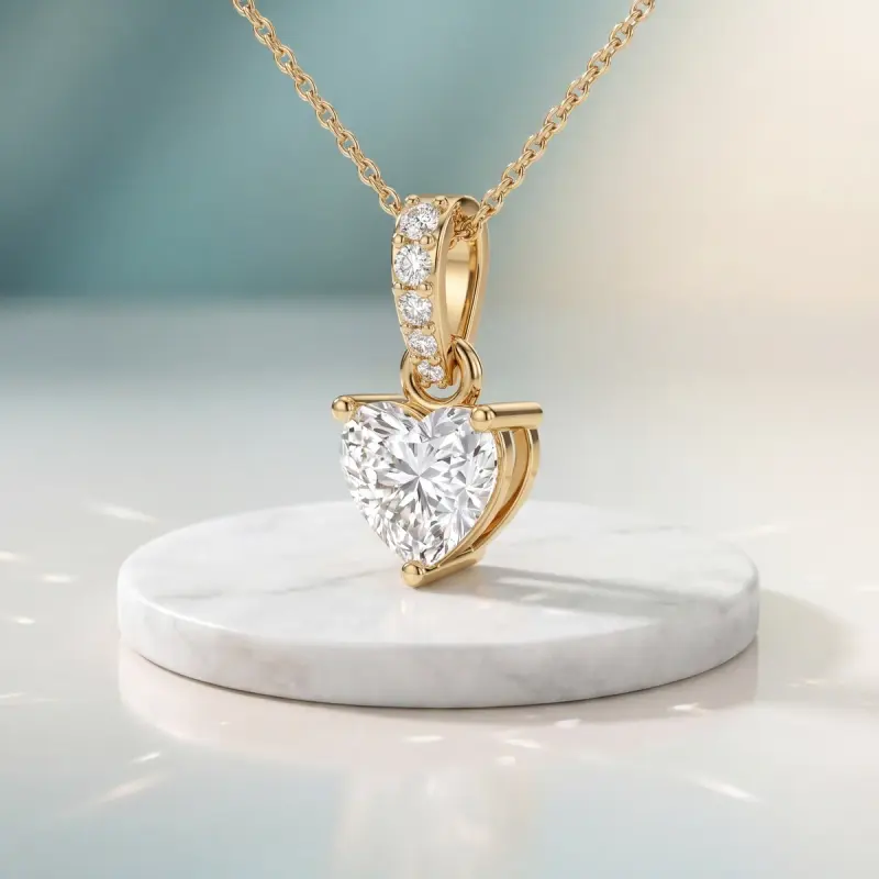 Heart Lab-Grown Diamond Pendant, 2.00 ct — 14K yellow gold