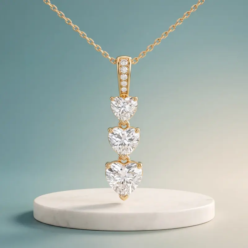 Heart Lab-Grown Diamond Pendant, 2.00 ct — 14K yellow gold