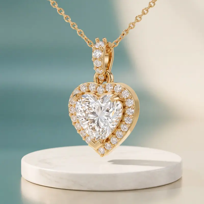 Heart Lab-Grown Diamond Pendant, 2.00 ct — 14K yellow gold